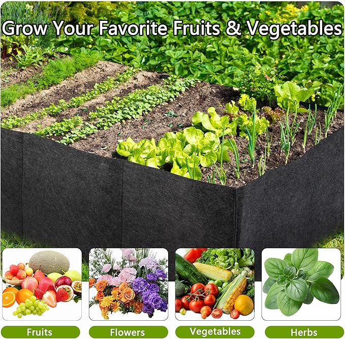 2-Pack 3 Grids Fabric Raised Garden Bed 22 Gallon, 3x1x1 FT Thickened Garden Grow Bags with Handles - Indoor Outdoor Planter Bags for Vegetables, Herbs, Flowers