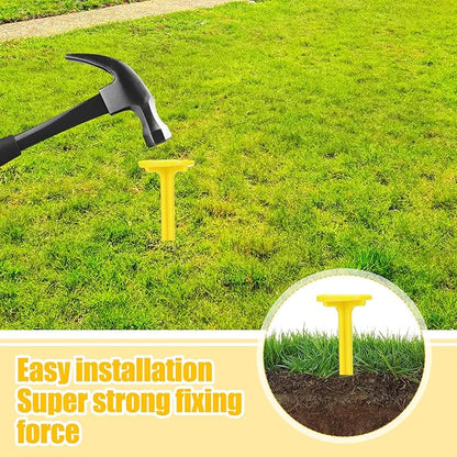 Nuanchu 20 Pcs 5 Inch Low Profile Survey Stakes Hi-vis Garden Property Line Marker Stakes for Lawn Edges, Patios, Gardens, Paver Landscape Fabric Tarps Weed Barriers (Yellow,5 x 1.5 Inches)