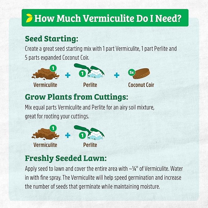 Back to The Roots 100% Organic Vermiculite | Made in The USA | Premium Nutrition for Indoor and Outdoor Plants