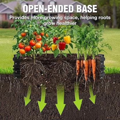 WORKPRO 2PK 4x2x1ft Outdoor Galvanized Raised Garden Bed Kit, Rust & Corrosion Protection, Easy Assembly, Safe Edge, Ideal for Vegetables & Flowers, Black