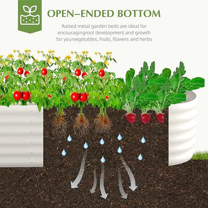 DDK Galvanized Raised Garden Bed, Outdoor Planter Bed, 8x2x1.5ft Metal Planter Box for Gardening and Planting,MW