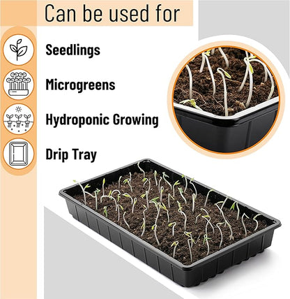 Mr. Pen- Plastic Growing Trays, 5Pack, Black, 17x10, Plant Tray, Seed Tray, Seedling Tray, Propagation Tray, Plant Trays for Seedlings, Planting Trays, Microgreens Growing Trays, Seedling Starter Tray