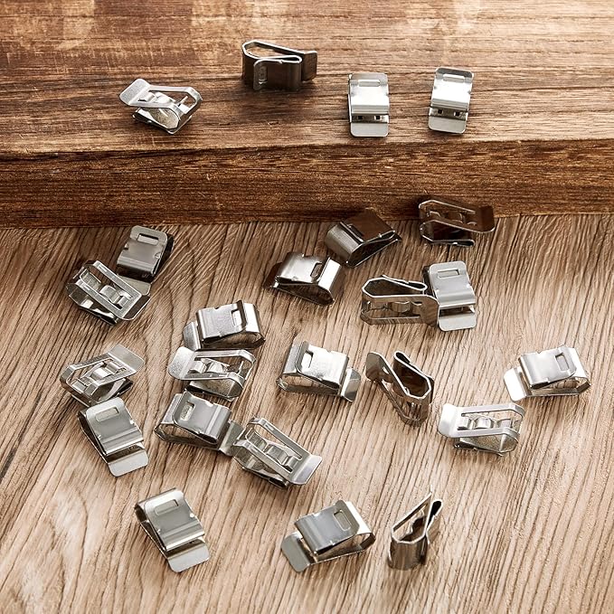 Dunzy 200 Pcs Stainless Steel Cable Clips S Clip Metal Trailer Wire Clip Electrical Cord Management Solar Panel Wire Clips for Pv Wiring Boat Cable Boat Trailer, 0.2 to 0.3 Inch in Rope Capacity