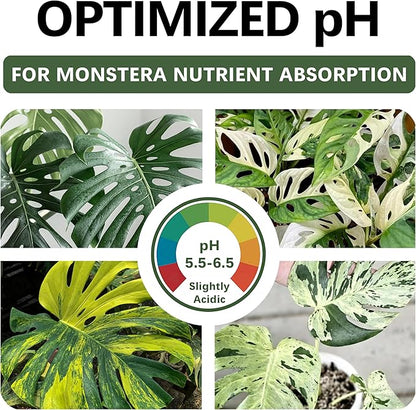 Monstera Soil/Premium Potting Mix – Organic Blend for Healthy Growth | Perfect Drainage & Aeration | Nutrient-Rich | Monstera Deliciosa, Borsigiana, Adansonii & Variegated Varieties (4 QTS)