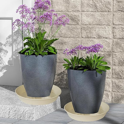 4 Pack Plant Saucer 12 inch, 8 10 14 17 inch, Plant Stand Plastic Plant Saucers for Indoors Outdoor, Heavy Duty Flower Saucers for Potted Plants, Pot Saucers for Plants, Grow Bags Saucers