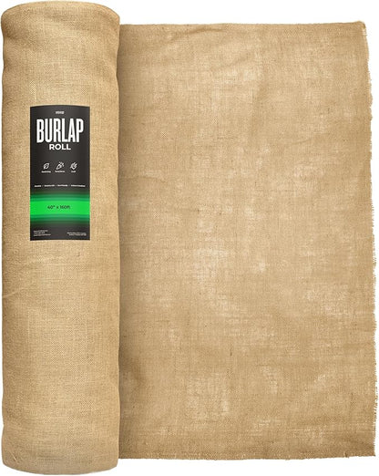 VViViD Gardening Burlap Roll (40” x 160ft) Tree Wrap Natural Jute Fiber Material, Weed Barrier, Plant Care from Elements, Craft Projects and Part Decor