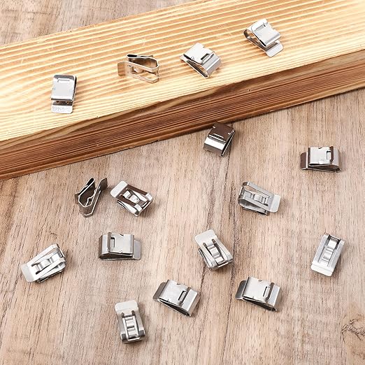 150 Pcs Stainless Steel Cable Clips, Metal Trailer Wire Clip for Electrical Cord Management, Wire Clips for Cords, Metal Cable Clamps Solar Panel PV Wiring Boat Trailer Applications (1 x 0.5 Inch)
