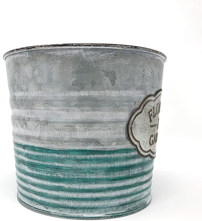 allgala Galvanized Planter Pot Indoor and Outdoor Decoration-6"-HD60074