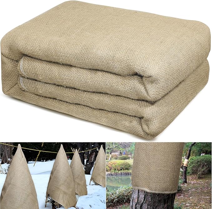 Garden Burlap Roll, 60" x 24 Feet Natural Jute Burlap Fabric Roll for Gardening Raised Bed Liners,Seed Cover,Edging,Weed Barrier,Aisle Runner Plant Cover Tree Protections (60" x 24 Feet)