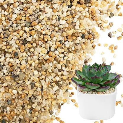 NUPICK 3-5mm Coarse Sand for Plants, 20lb Horticultural Grit for Succulents, Desert Silica Sand for Cactus, Decorative Gravel for Landscaping, Gold Grit for Aquariums, Bonsai, Vases Fillers