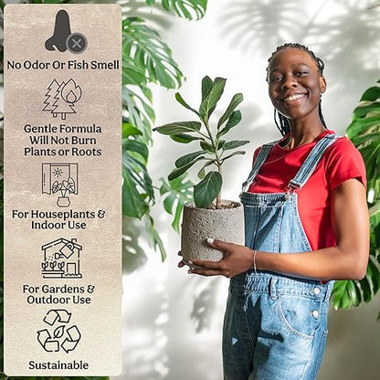 Organic Plant Food, Indoor Plant Food for Houseplants & Aroids, Organic Fertilizer for Flower & Vegetable Gardens, 1lb = 25 Servings, Feeds 50 gal Instantly and Slow Release