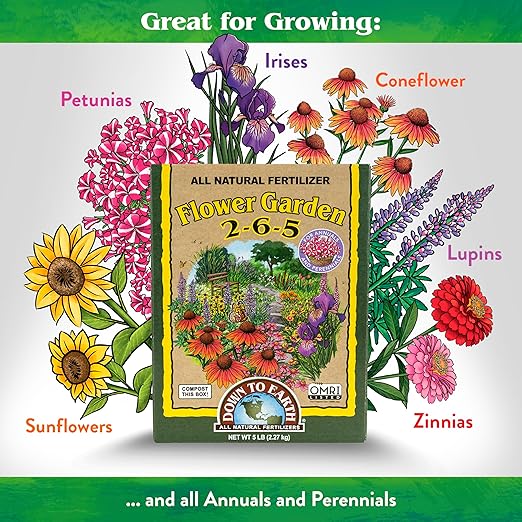 Down to Earth All Natural Fertilizer Organic Backyard Bundle, Flower Garden and Vegetable Garden, 5lb Each