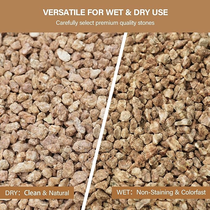 NUPICK 3lb Maifanitum Stones for Succulent, 1/8"-1/4" Golden Pea Gravel for Cactus, Small Pebbles for Indoor Plants Soil Covers, Decorative Rocks for Bonsai, Vases Fillers, Aquarium, Top Dressing