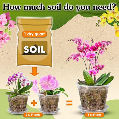 5-in-1 Orchid Potting Mix with Forest Moss, Pine Bark, Perlite, Zeolite, and Pumice – Orchid Soil, Orchid Repotting Kit for Healthy Roots, Fast Drainage, and Support for Growth 4 QRT