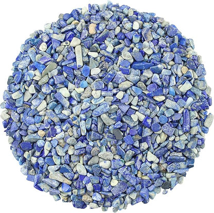 ZHIYUXI Lapis Lazuli Crystal Chips Bulk Fish Tank Decorations Aquarium Rocks Gravel Vase Filler Stones Crystals for Candle Making Witch Kit Gravel for Plants Quartz Sand Gemstone 0.44 lbs