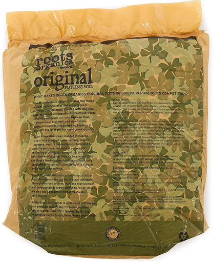 Roots Organics ROD75 Hydroponic Gardening Original Coco Fiber Based Potting Soil 0.75 Cubic Feet, 4 Pack