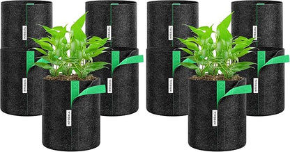 VIVOSUN 10-Pack 2 Gallon Grow Bags, Fabric Pots with Self-Adhesion Sides for Transplanting