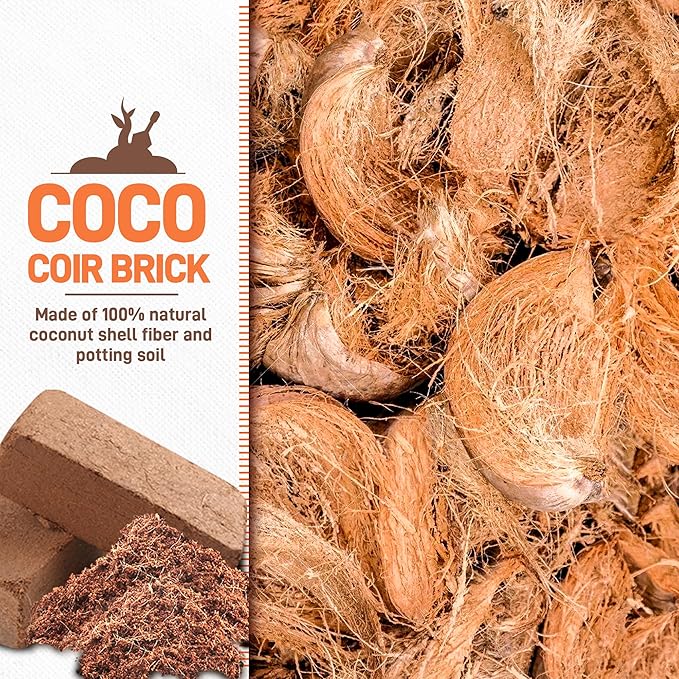 Coco Coir Brick for Plants- 27 Pack Coconut Coir Bricks Premium 100% Organic Peat Moss Mix with Low EC & pH Balance, Fiber Coconut Husk for Planting, Gardening, Potting Soil Substrate