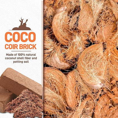 Coco Coir Brick for Plants- 27 Pack Coconut Coir Bricks Premium 100% Organic Peat Moss Mix with Low EC & pH Balance, Fiber Coconut Husk for Planting, Gardening, Potting Soil Substrate