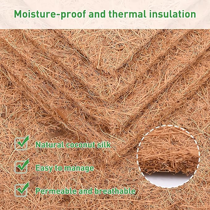 31.5 x 78.7 inch Natural Coco Coir Fiber Liner Roll Sheet, Coconut Fiber Pad, for Planter Flower Basket Liner Garden Decoration Animal Pet Pad