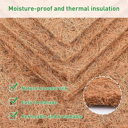 2 Rolls 15.7x78.7inch Natural Coco Coir Fiber Liner Roll Sheet, Coconut Fiber Pad, for Planter Flower Basket Liner Garden Decoration Animal Pet Pad