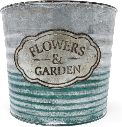 allgala Galvanized Planter Pot Indoor and Outdoor Decoration-6"-HD60074