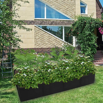 Gardzen 2 Pack Fabric Raised Garden Beds, 3x6x1 FT - 8 Grids Grow Bed for Square Foot Gardening, Planting Box for Vegetables, Herbs, Flowers