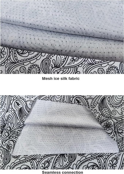 Bilymate Grey Paisley Cooling Neck Gaiter - UPF 50+ Sun Protection, Breathable Mesh, Seamless Tube Bandana Headwear for Men & Women - Multi-Functional Headband