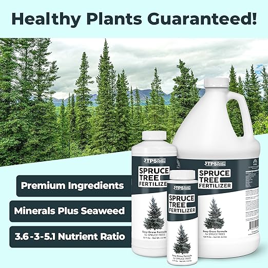 Spruce Tree Fertilizer for Spruce Trees, Great for White Spruce, Blue Spruce, and Norway Spruce, Liquid Fertilizer by TPS Plant Foods, 1 Gallon (128 oz)