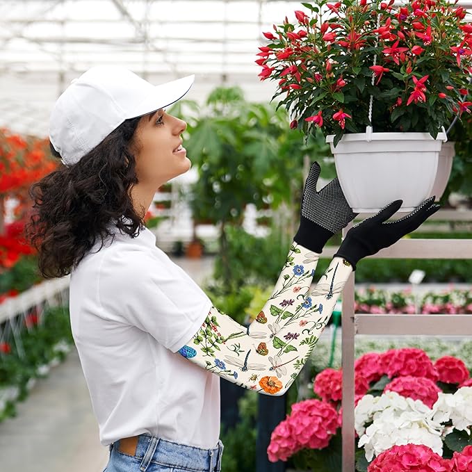 Garden Sleeves for Women Boho Gardening Sleeves with Thumb Holes UV Sun Protection Arm Sleeves for Women