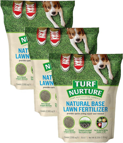 Greenview Turf Nurture Natural Base Lawn Fertilizer - 8.33 lb. Bag (Pack of 3)