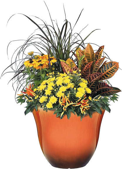 Classic Home and Garden Resin Planter, 15" | Tequila Sunrise | Pack of 2 | Flower Pot