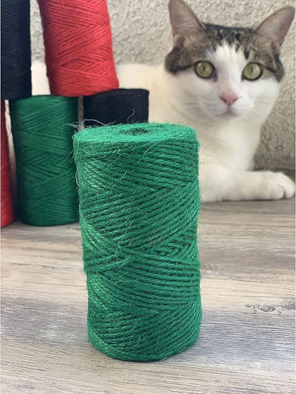 Quotidian Green Natural 3 ply Jute Jute Twine Rolls 1/12" (0.2cm) 1000 Feet - Wrapping Picture Hanging Gardening