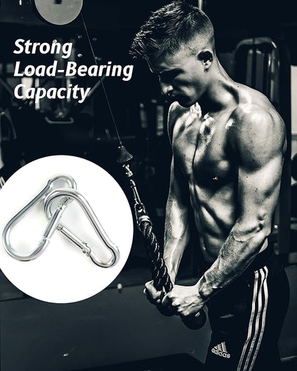 Small Carabiner Clip, 30pcs 1.57inch Mini Carabiners Clips, M4 Stainless Steel Spring Snap Hook Heavy Duty, Locking Carribenares for Climbing Hiking Camping Fishing