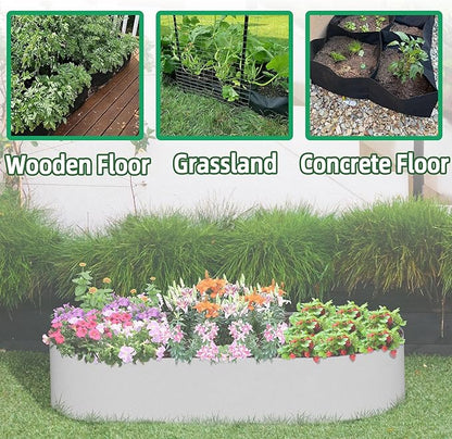 CJGQ 5x2.5x1ft Fabric Raised Garden Bed 65 Gallon Planter Large Oval Garden Boxes Outdoor for Vegetables,Flowers and Potato