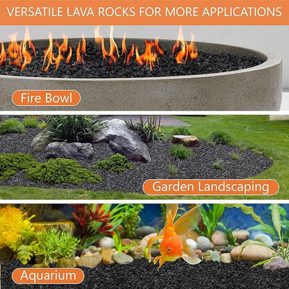 NUPICK 20lb Black Lava Rocks for Plants, 3/8" Succulent Potting Soil Amendments, Decorative Lava Rocks for Fire Pit, Volcanic Gravel for Aquarium, Natural Pebbles Pumice for Cactus, Vase, Top Dressing