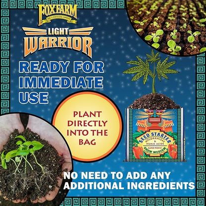 FoxFarm Light Warrior Seed Starter Growing Medium, 1cu ft (Pack of 2) - Beneficial for Seed Germination and Root Development, Indoor/Outdoor Cultivation - Ideal Nutrition for Plant Seedlings