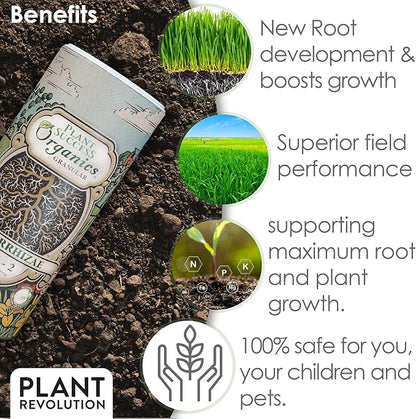 Mycorrhizal Fungi Plus Starter Fertilizer for Plants, Plant Success Organics, Root Stimulator, Treats 30 Plants, Ultra Concentrated Mycorrhizae for Tree, Rose and Flower Care (4 oz)