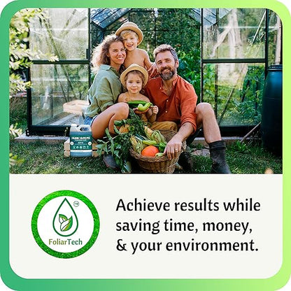 Humic Acid Organic Lawn Fertilizer - Fulvic Humic Mineral Blend for Trees, Shrubs, Ornamentals, Vegetables & Crops - Enhancer & Garden Soil Conditioner by FoliarTech, 1.1 Gallons