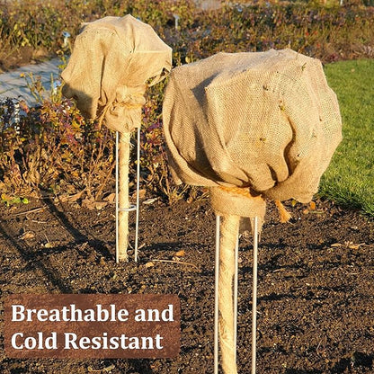 Sunnyglade 40in x 15ft Gardening Burlap Fabric, Winter Frost Natrual Burlap Plant Covers Freeze Protection, Shrub Potted Plants Cold Resistant Blankets, Suitable for Party Home Decorations (40in*15FT)