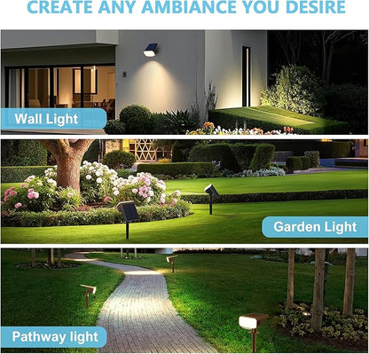 Solar Lights Outdoor Waterproof IP65,Auto On/Off, 2700K 2 Lighting Modes, Super Bright LED, Solar Powered Yard Garden Solar Spot Lights for Outside Landscape,4 Pack
