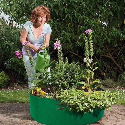 Firlar 2 Pack Fabric Raised Garden Bed, 50 Gallon Planting Bed Round Raised Planter Grow Bag Garden Bed Bag Planter Container for Plants, Herb, Flowers and Vegetables, Green