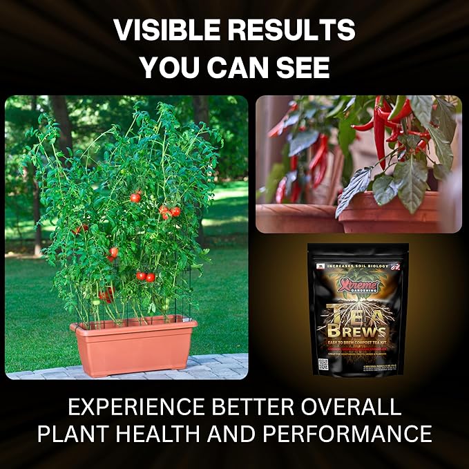 Xtreme Gardening Xtreme Tea Brews – Compost Tea Kit, 10-Pack 80g Pouches, Each Brews 5 Gallons, Bloom Booster & Yield Booster with Worm Castings & Microbe Food Pack, Works with Any Fertilizer Program