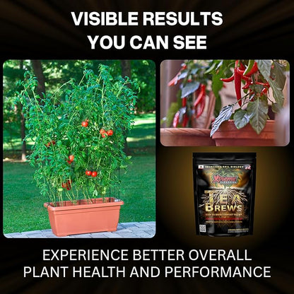 Xtreme Gardening Xtreme Tea Brews – Compost Tea Kit, 10-Pack 80g Pouches, Each Brews 5 Gallons, Bloom Booster & Yield Booster with Worm Castings & Microbe Food Pack, Works with Any Fertilizer Program