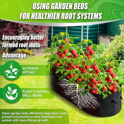 Plant Grow Bags- 6x3x1ft Fabric Raised Garden Beds Outdoor, Breathable & Sturdy Planter Box for Herb, Oval Plant Growing Container Large Raised Flower Bed