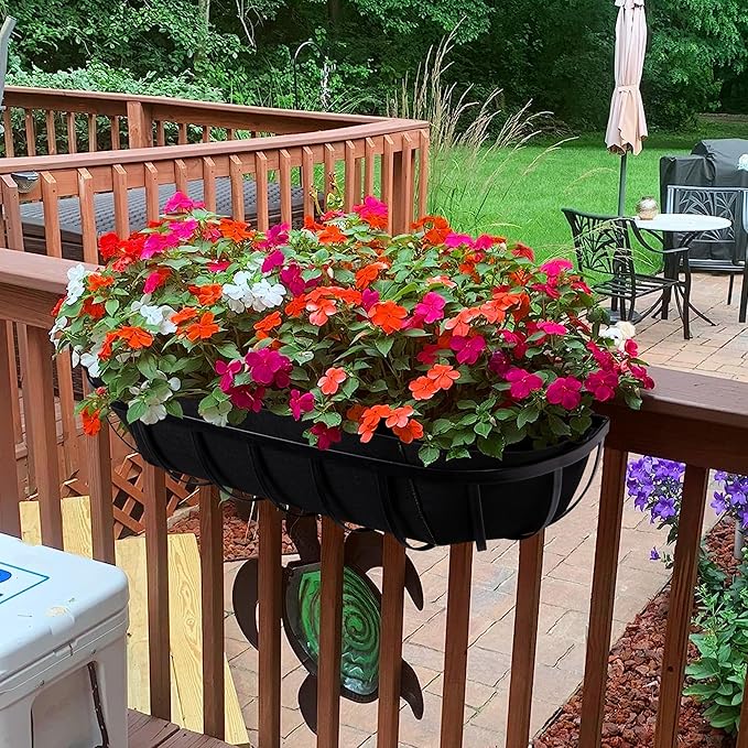 Adnee 3 pcs Fabric Window Box liners-30 inch Fabric Planter Basket Liner-Rectangle Felt Flower Pot Liners-Hanging Plant Basket Fiber Insert for Garden Wall Hanging Planter Flower Vegetables