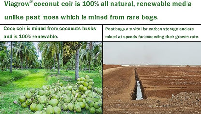 Viagrow® 650 g (1.4 lb.) Compressed Coconut Coir Premium Grow Media (6-Packs) / A Product of The Harvest Company™