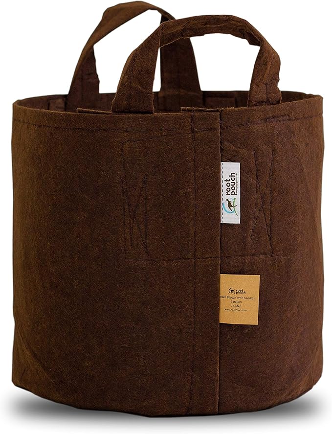 Root Pouch Non-Degradable Reusable Grow Bag with Handles (10 Gallon, Brown)