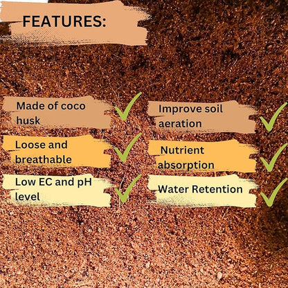 Maxona 6 Pcs Coco Coir Peat, 6.6LBS (1.1LBS/Pcs) Coconut Husk Bricks, Mulching Medium for Plants, Easy to Expand, Organic Compressed Fiber Husk Substrate for Plants, Flowers, Herbs and Seeds Starting