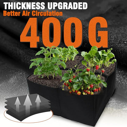Gardzen 2 Pack Fabric Raised Garden Beds, 2x2x1 FT – 4 Grids Grow Bed for Square Foot Gardening, Planting Box for Vegetables, Herbs, Flowers